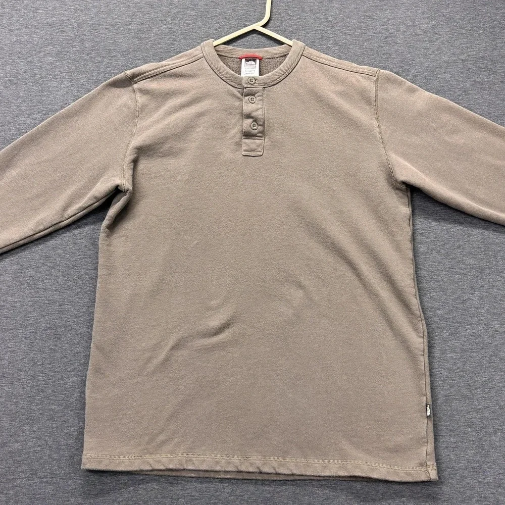 The North Face Sweatshirt Mens Large Brownish Henley Fleece Long Sleeve Pullover